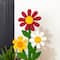 Glitzhome® 30" Wooden Trio Flowers Welcome Porch Décor